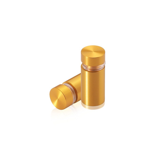 Gold Anodized Finish, Aluminum Standoff, Diameter: 1/2'', Height: 5/8'' [Required Material Hole Size: 3/8'']