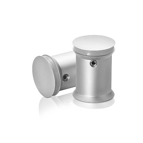 7/8'' Diameter X 1'' Barrel Length Brass Standoffs Rounded Head Satin Silver Finish (for Indoor) Tamper Proof [Required Material Hole Size: 3/8'']