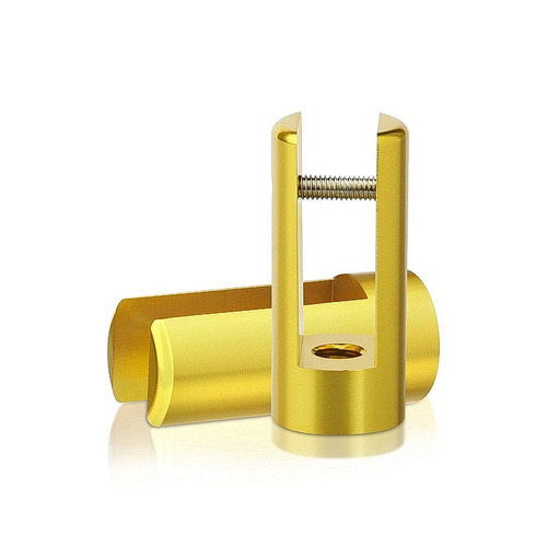 Aluminum Gold Anodized Finish 1-3/8'' x 1-3/4'' Projecting Gripper, Holds Up To 3/8'' Material