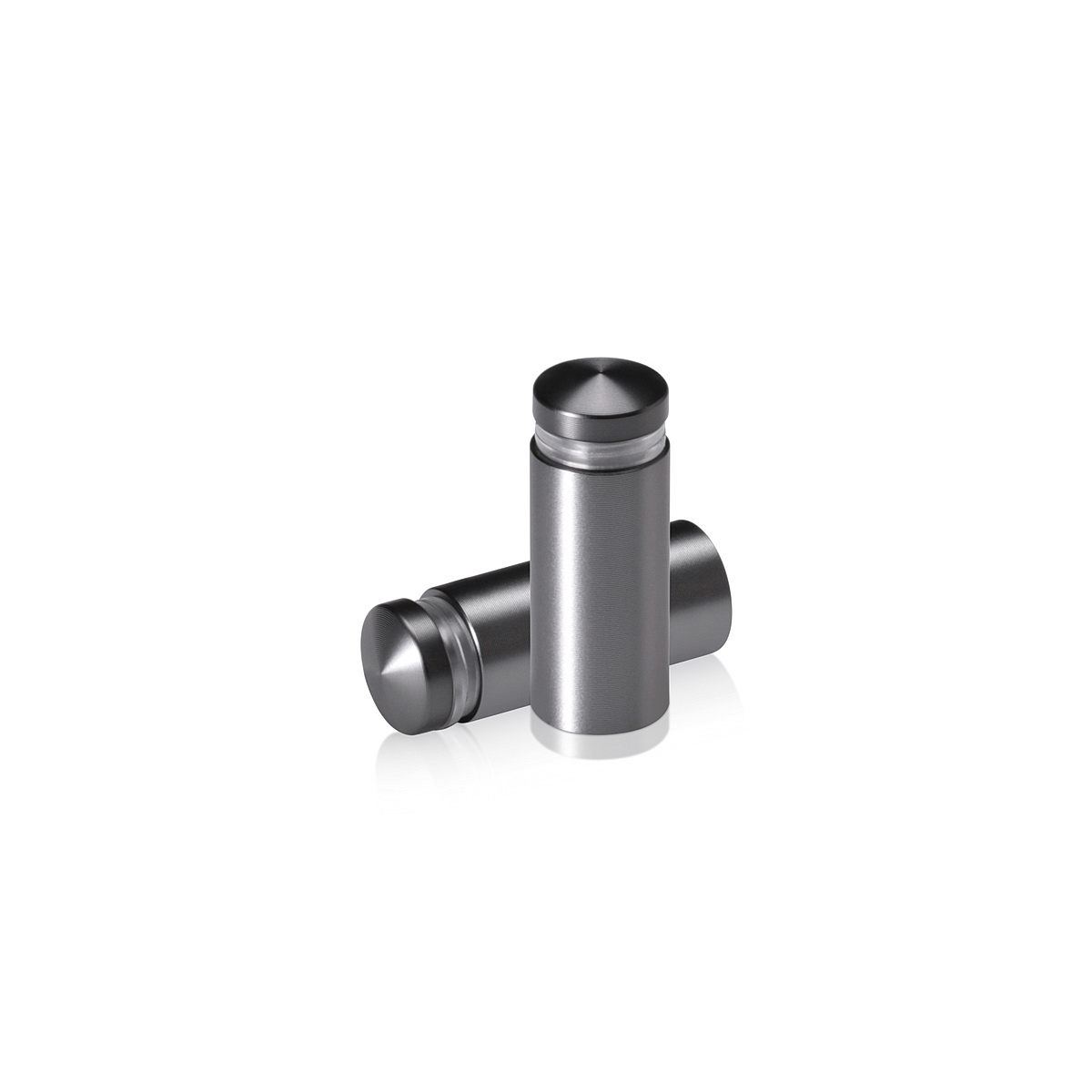1/2'' Diameter X 1'' Barrel Length, Aluminum Rounded Head Standoffs, Titanium Anodized Finish Easy Fasten Standoff (For Inside / Outside use) [Required Material Hole Size: 3/8'']