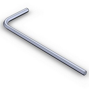 2.0 Millimeter Allen Wrench, L-Shaped, Short Arm, Steel Zinc Plated.