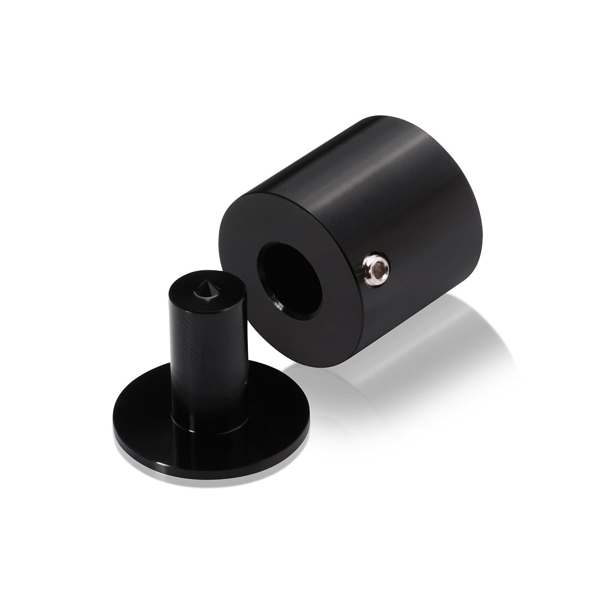 Aluminum Glass Standoff, Diameter 1'', Standoff 1'', Black Anodized