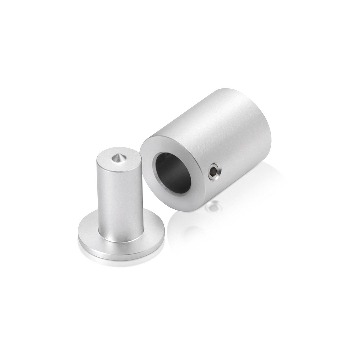 Aluminum Glass Standoff, Diameter 3/4'', Standoff 1'', Clear Anodized