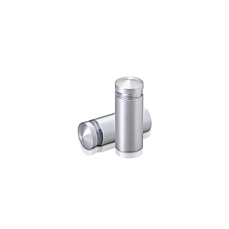 1/2'' Diameter X 1'' Barrel Length, Aluminum Rounded Head Standoffs, Clear Anodized Finish Easy Fasten Standoff (For Inside / Outside use) [Required Material Hole Size: 3/8'']