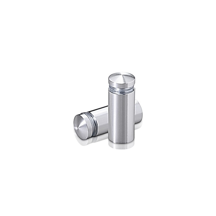 1/2'' Diameter X 1'' Barrel Length, Aluminum Rounded Head Standoffs, Shiny Anodized Finish Easy Fasten Standoff (For Inside / Outside use) [Required Material Hole Size: 3/8'']