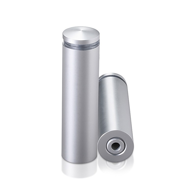 3/4'' Diameter X 2-1/2'' Barrel Length, Aluminum Rounded Head Standoffs, Clear Anodized Finish Easy Fasten Standoff (For Inside / Outside use) [Required Material Hole Size: 7/16'']