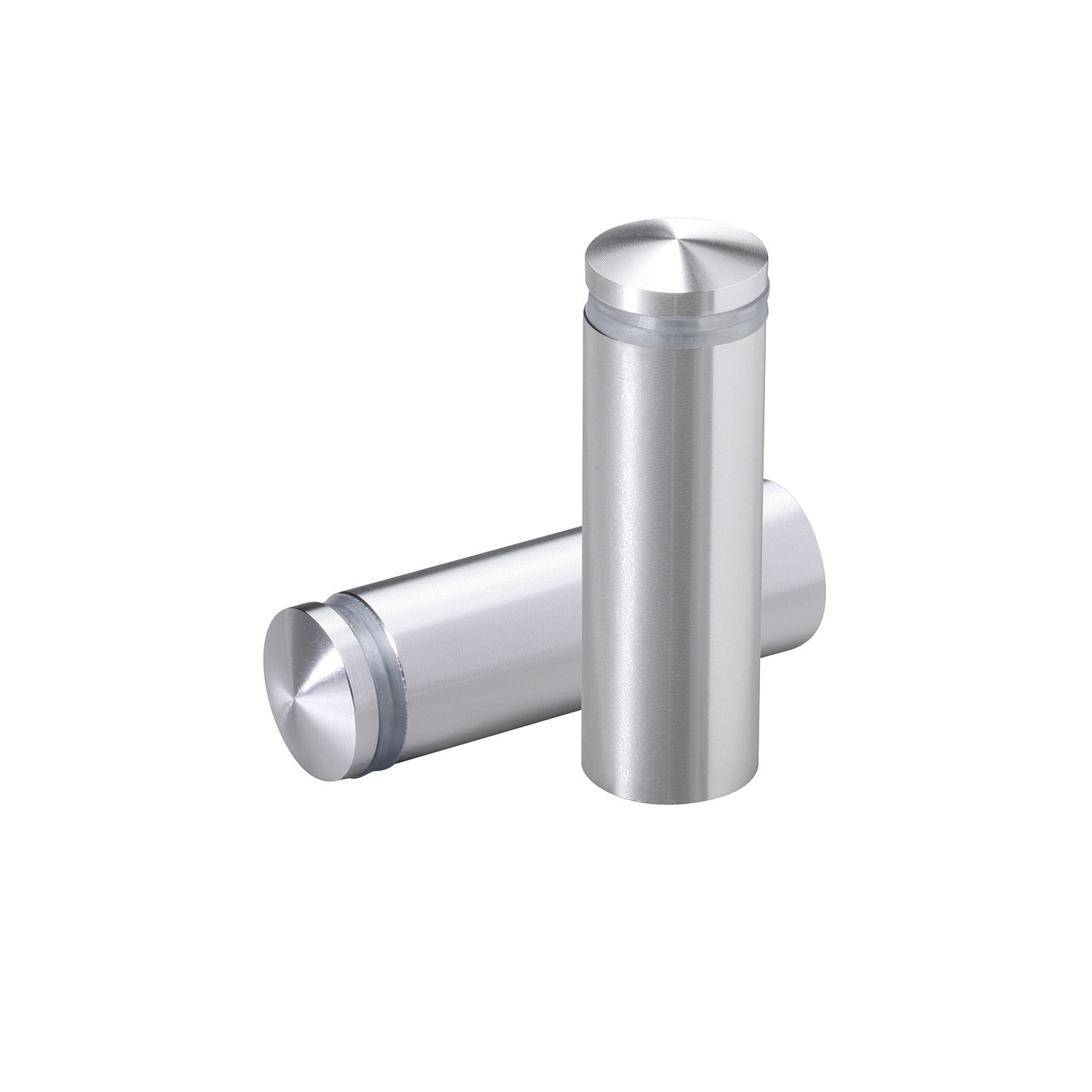 5/8'' Diameter X 1-3/4'' Barrel Length, Aluminum Rounded Head Standoffs, Shiny Anodized Finish Easy Fasten Standoff (For Inside / Outside use) [Required Material Hole Size: 7/16'']