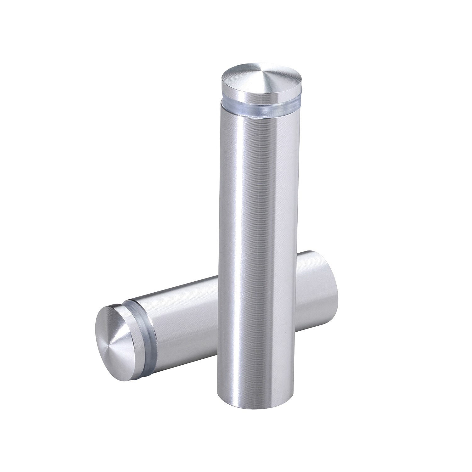 5/8'' Diameter X 2-1/2'' Barrel Length, Aluminum Rounded Head Standoffs, Shiny Anodized Finish Easy Fasten Standoff (For Inside / Outside use) [Required Material Hole Size: 7/16'']