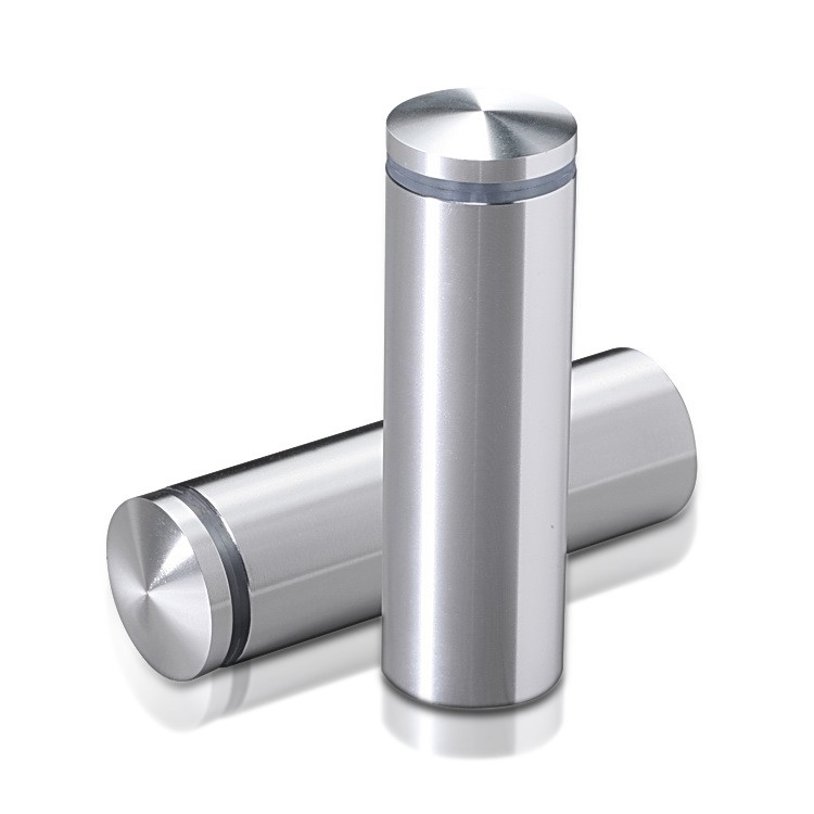 7/8'' Diameter X 2-1/2'' Barrel Length, Aluminum Rounded Head Standoffs, Shiny Anodized Finish Easy Fasten Standoff (For Inside / Outside use) [Required Material Hole Size: 7/16'']