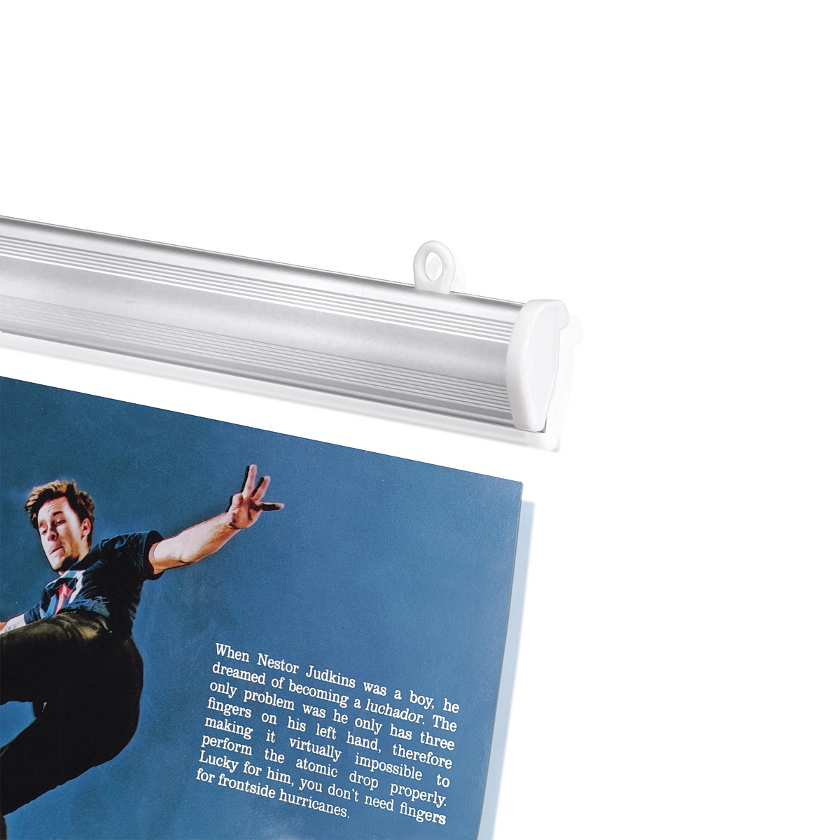 Aluminum Silver Banner Rails with Rollers, 18'' Length MBS Standoffs