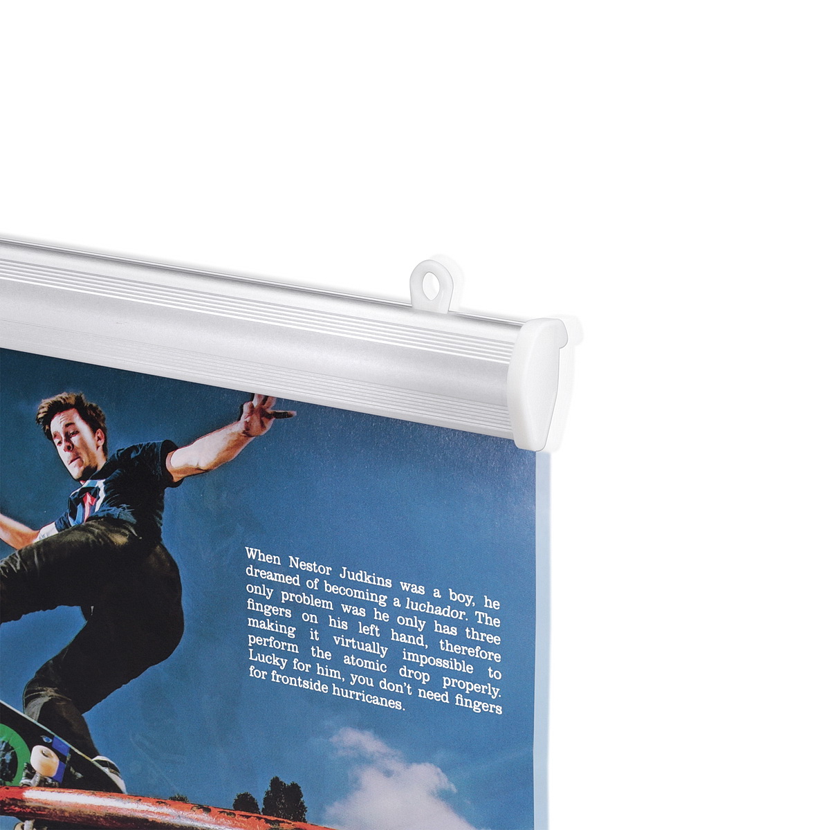 Aluminum Silver Banner Rails with Rollers, 18'' Length MBS Standoffs