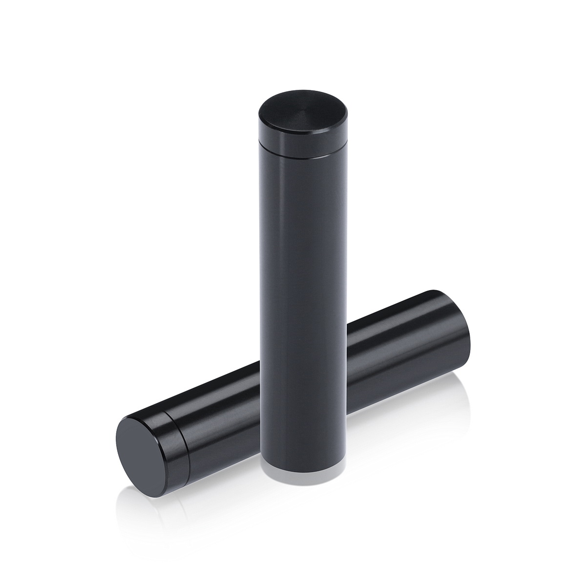 1/2'' Diameter X 2'' Barrel Length, Affordable Aluminum Standoffs, Black Anodized Finish Easy Fasten Standoff (For Inside / Outside use) [Required Material Hole Size: 3/8'']