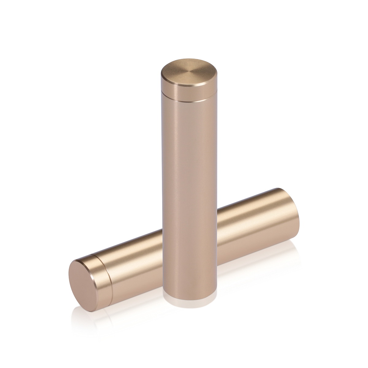 1/2'' Diameter X 2'' Barrel Length, Affordable Aluminum Standoffs, Champagne Anodized Finish Easy Fasten Standoff (For Inside / Outside use)