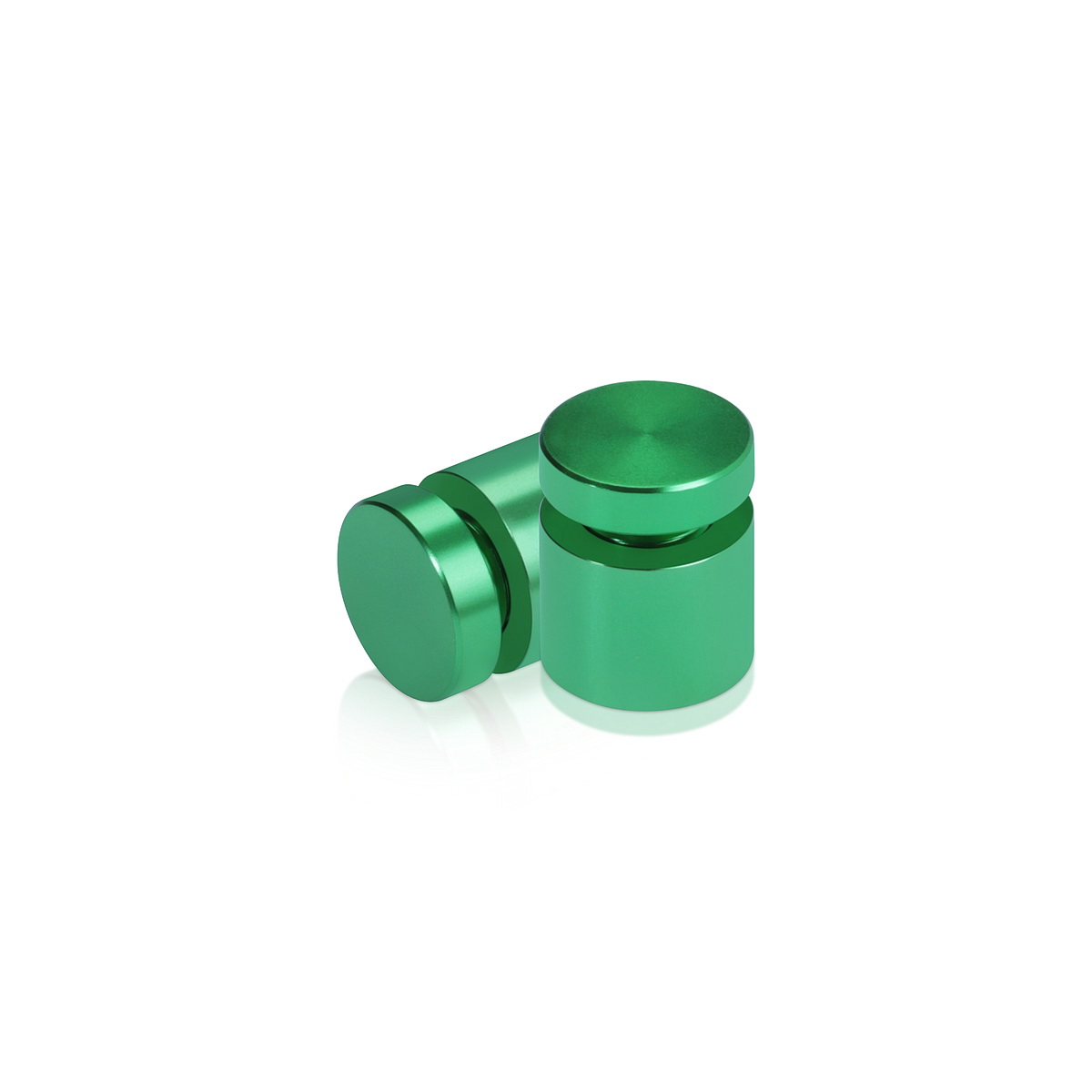 5/8'' Diameter X 1/2'' Barrel Length, Affordable Aluminum Standoffs, Green Anodized Finish Easy Fasten Standoff (For Inside / Outside use) [Required Material Hole Size: 7/16'']