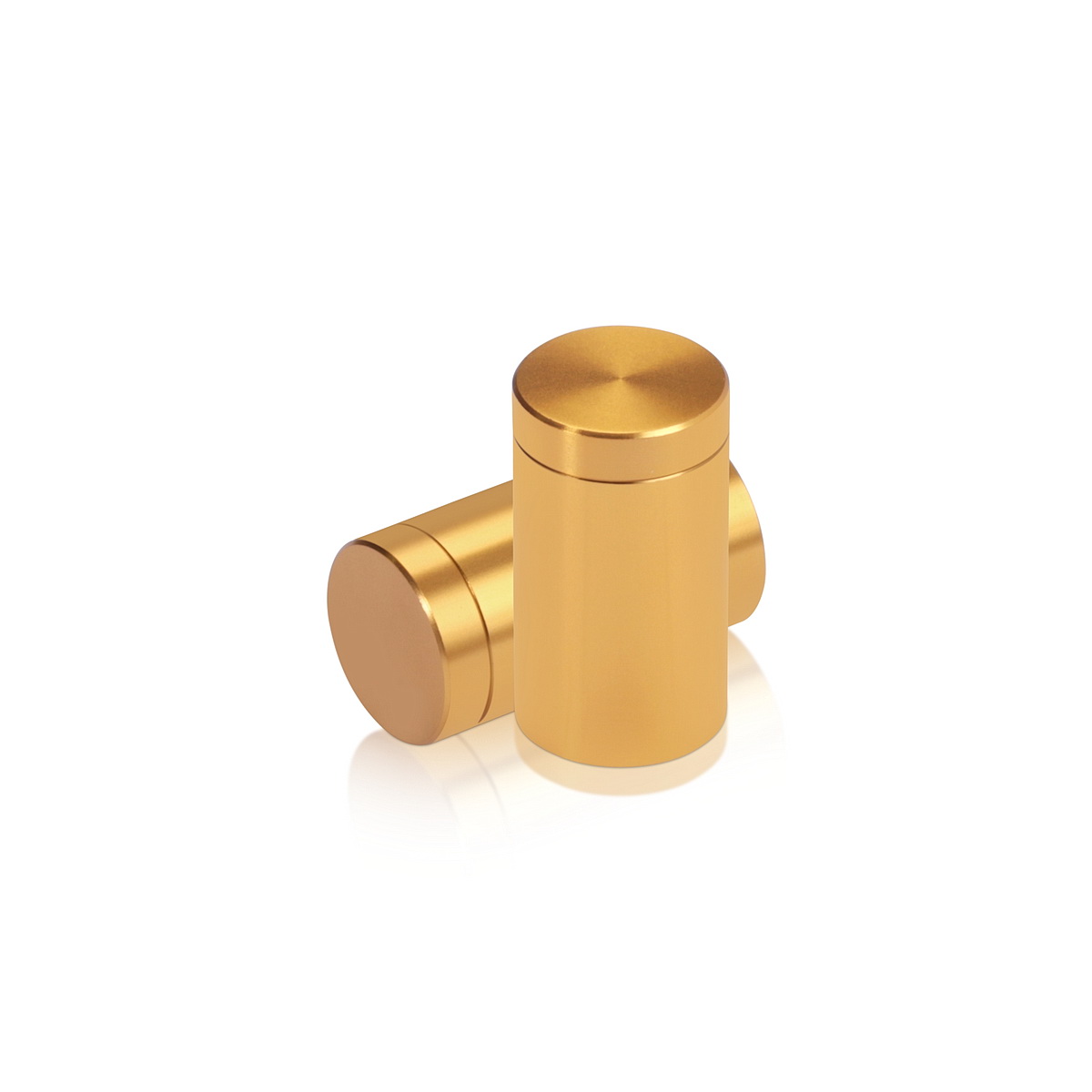 5/8'' Diameter X 1'' Barrel Length, Affordable Aluminum Standoffs, Gold Anodized Finish Easy Fasten Standoff (For Inside / Outside use) [Required Material Hole Size: 7/16'']