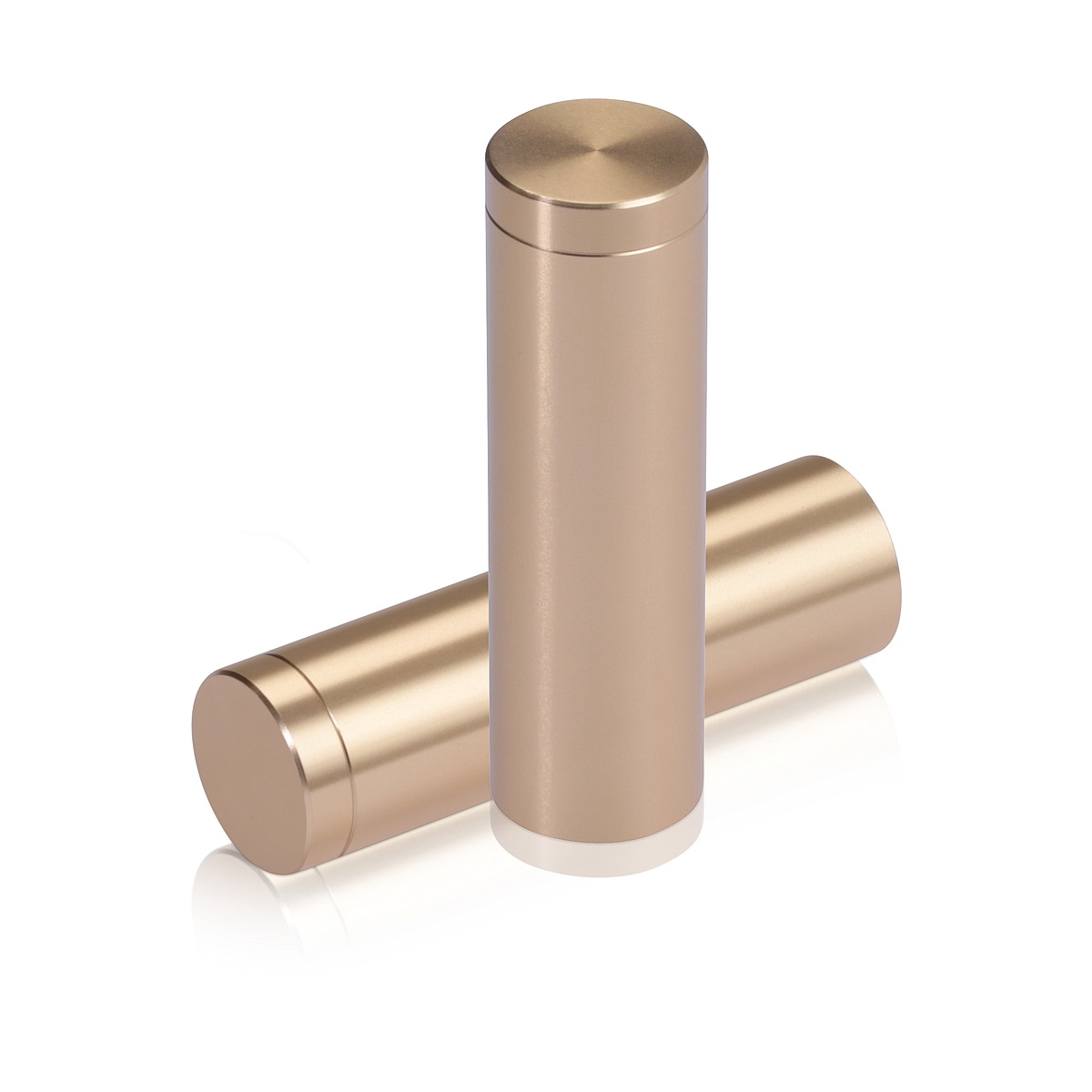 5/8'' Diameter X 2'' Barrel Length, Affordable Aluminum Standoffs, Champagne Anodized Finish Easy Fasten Standoff (For Inside / Outside use)