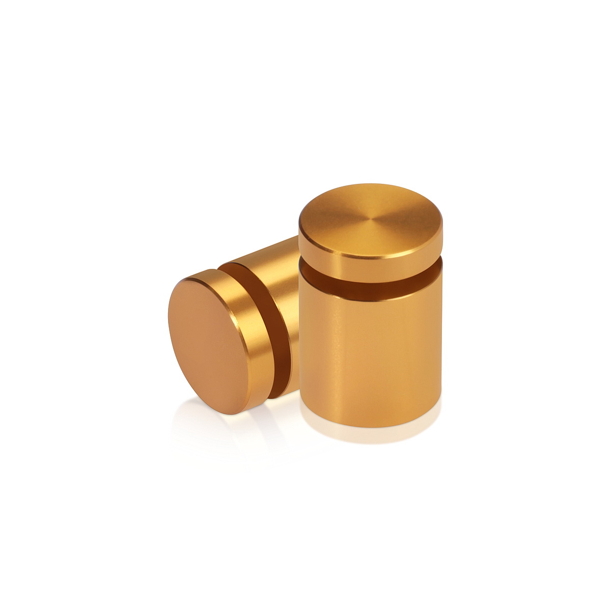 3/4'' Diameter X 3/4'' Barrel Length, Affordable Aluminum Standoffs, Gold Anodized Finish Easy Fasten Standoff (For Inside / Outside use) [Required Material Hole Size: 7/16'']