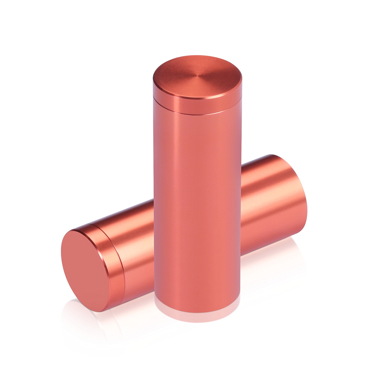3/4'' Diameter X 2'' Barrel Length, Affordable Aluminum Standoffs, Copper Anodized Finish Easy Fasten Standoff (For Inside / Outside use) [Required Material Hole Size: 7/16'']