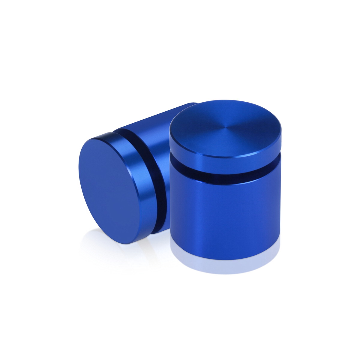 1'' Diameter X 3/4'' Barrel Length, Affordable Aluminum Standoffs, Blue Anodized Finish Easy Fasten Standoff (For Inside / Outside use) [Required Material Hole Size: 7/16'']