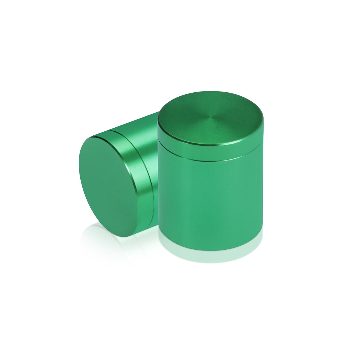 1'' Diameter X 1'' Barrel Length, Affordable Aluminum Standoffs, Green Anodized Finish Easy Fasten Standoff (For Inside / Outside use) [Required Material Hole Size: 7/16'']