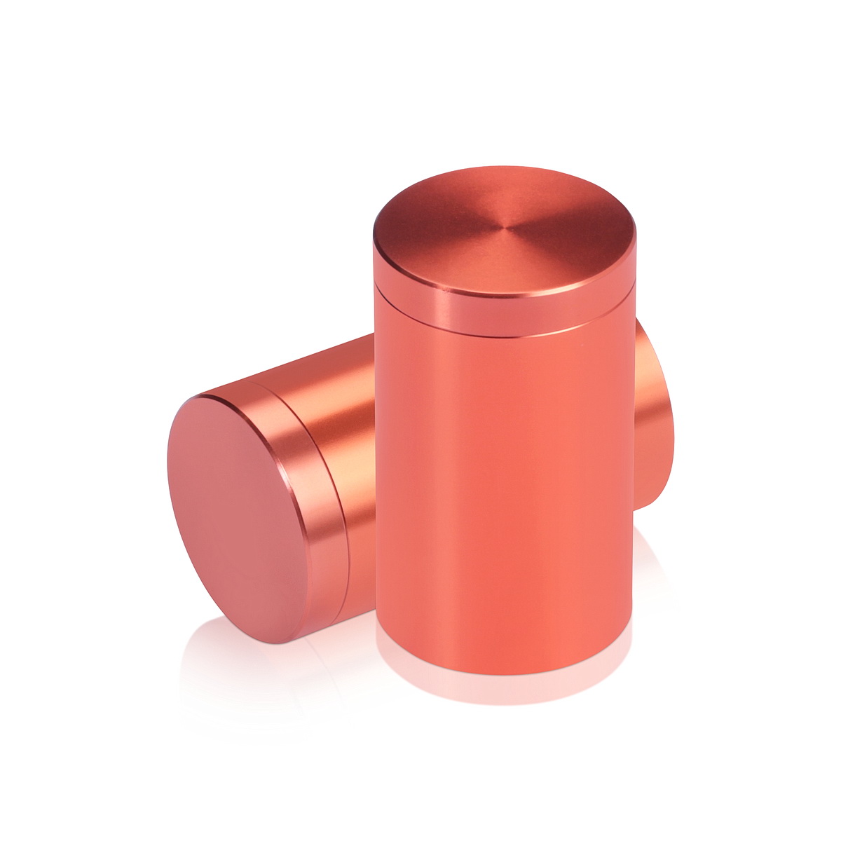 1'' Diameter X 1-1/2'' Barrel Length, Affordable Aluminum Standoffs, Copper Anodized Finish Easy Fasten Standoff (For Inside / Outside use) [Required Material Hole Size: 7/16'']