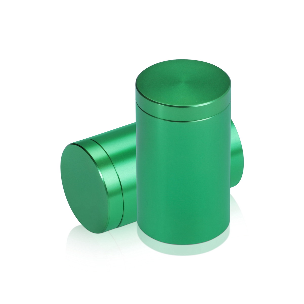 1'' Diameter X 1-1/2'' Barrel Length, Affordable Aluminum Standoffs, Green Anodized Finish Easy Fasten Standoff (For Inside / Outside use) [Required Material Hole Size: 7/16'']