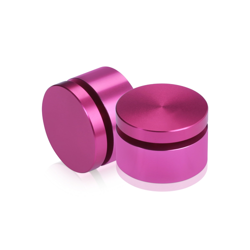 1-1/4'' Diameter X 1/2'' Barrel Length, Affordable Aluminum Standoffs, Rosy Pink Anodized Finish Easy Fasten Standoff (For Inside / Outside use) [Required Material Hole Size: 7/16'']