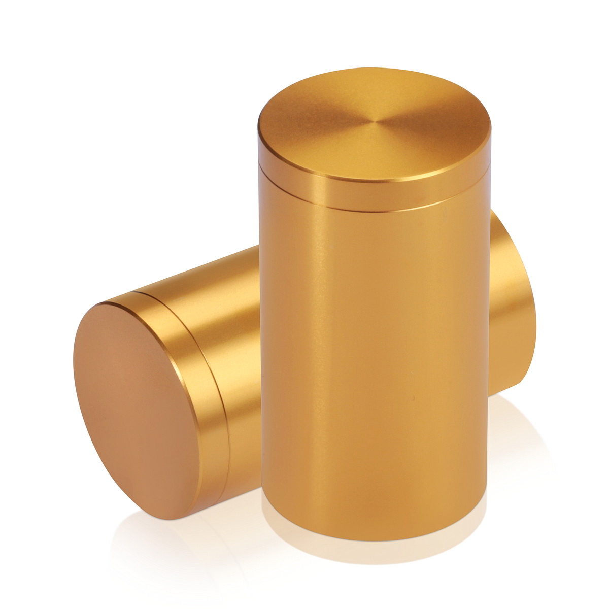 1-1/4'' Diameter X 2'' Barrel Length, Affordable Aluminum Standoffs, Gold Anodized Finish Easy Fasten Standoff (For Inside / Outside use) [Required Material Hole Size: 7/16'']