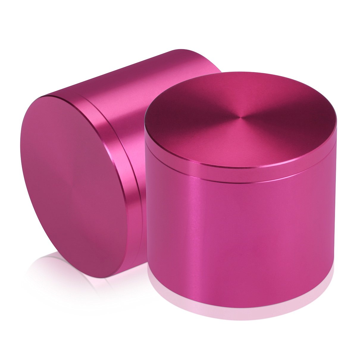 2'' Diameter X 1-1/2'' Barrel Length, Affordable Aluminum Standoffs, Rosy Pink Anodized Finish Easy Fasten Standoff (For Inside / Outside use) [Required Material Hole Size: 7/16'']