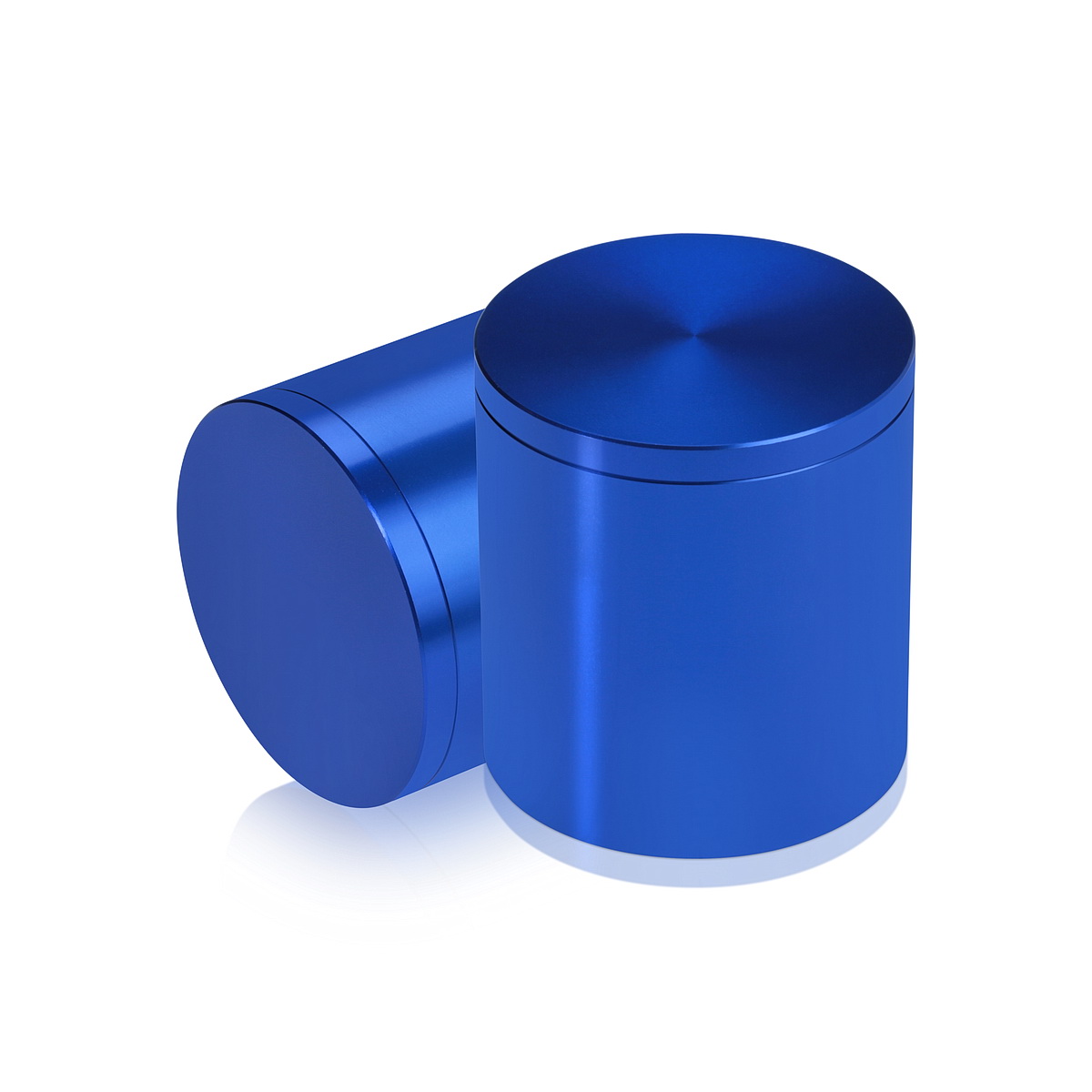 2'' Diameter X 2'' Barrel Length, Affordable Aluminum Standoffs, Blue Anodized Finish Easy Fasten Standoff (For Inside / Outside use) [Required Material Hole Size: 7/16'']