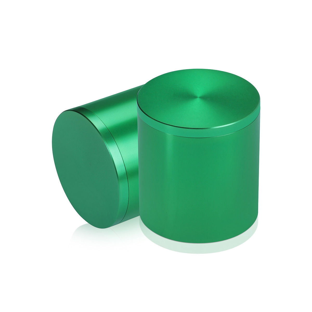 2'' Diameter X 2'' Barrel Length, Affordable Aluminum Standoffs, Green Anodized Finish Easy Fasten Standoff (For Inside / Outside use) [Required Material Hole Size: 7/16'']
