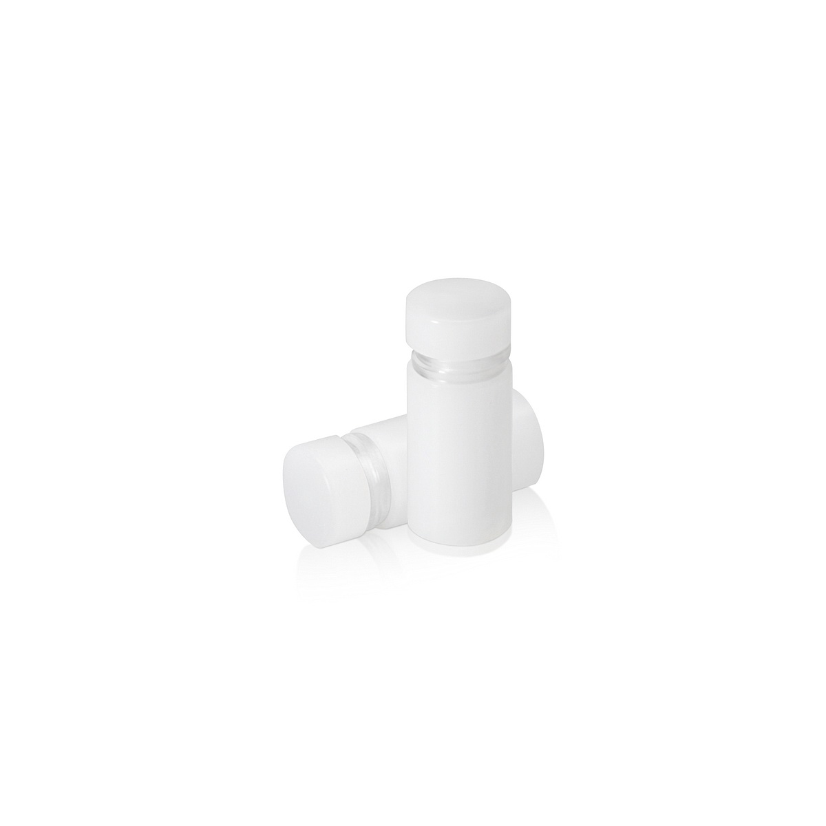 1/2'' Diameter X 1/2'' Barrel Length, White Acrylic Standoffs. Easy Fasten Standoff (For Inside Use Only) Tamper Proof [Required Material Hole Size: 3/8'']