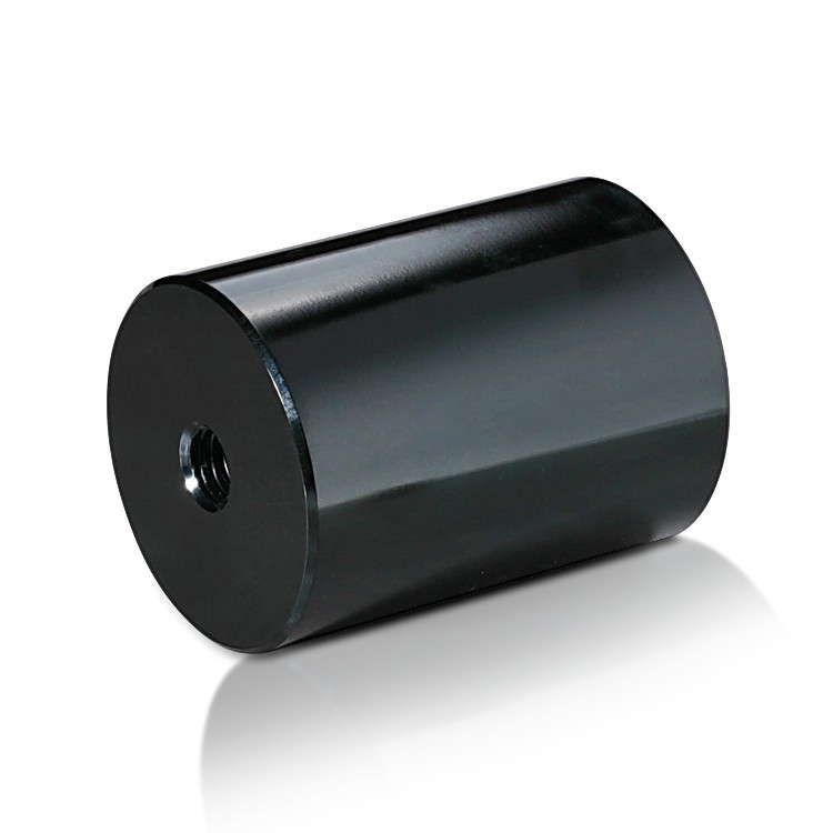 5/16-18 Threaded Barrels Diameter: 1 1/2'', Length: 2'', Black Anodized [Required Material Hole Size: 3/8'' ]