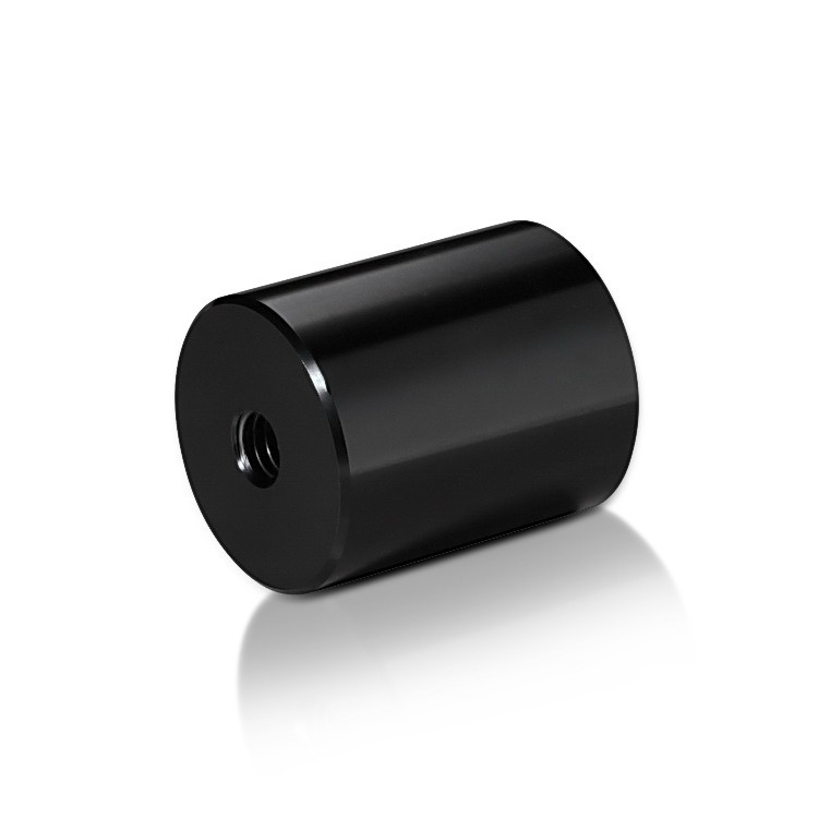 5/16-18 Threaded Barrels Diameter: 1 1/4'', Length: 1 1/2'', Black Anodized [Required Material Hole Size: 3/8'' ]