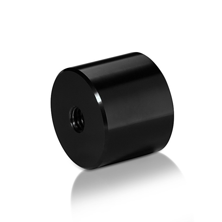 5/16-18 Threaded Barrels Diameter: 1 1/4'', Length: 1'', Black Anodized [Required Material Hole Size: 3/8'' ]