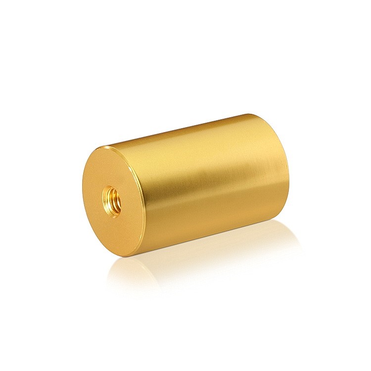 5/16-18 Threaded Barrels Diameter: 1 1/4'', Length: 2'', Gold Anodized [Required Material Hole Size: 3/8'' ]