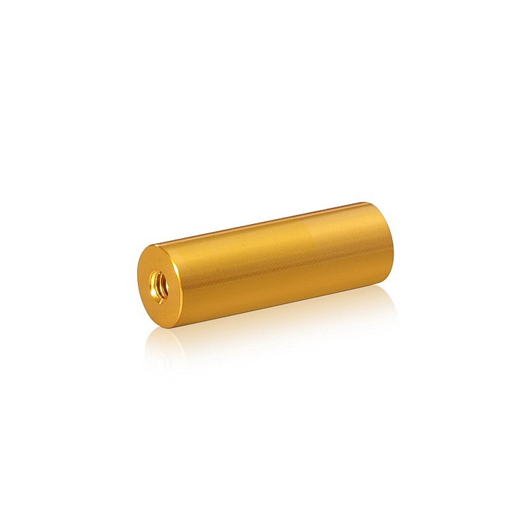 10-24 Threaded Barrels Diameter: 1/2'', Length: 1 1/2'', Gold Anodized [Required Material Hole Size: 7/32'' ]
