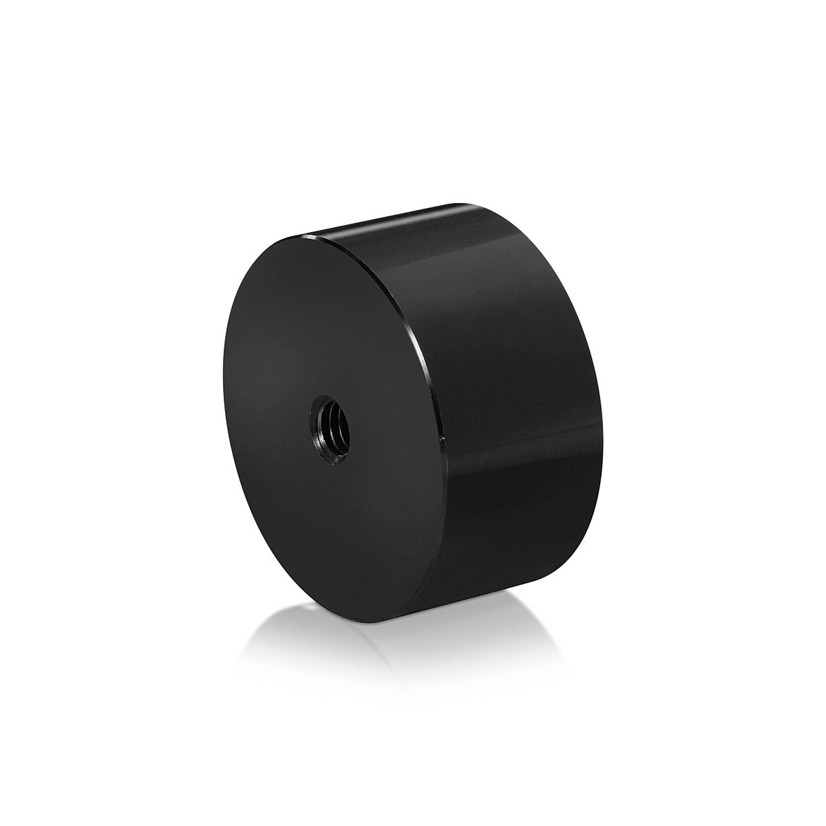 5/16-18 Threaded Barrels Diameter: 2'', Length: 1'', Black Anodized [Required Material Hole Size: 3/8'' ]