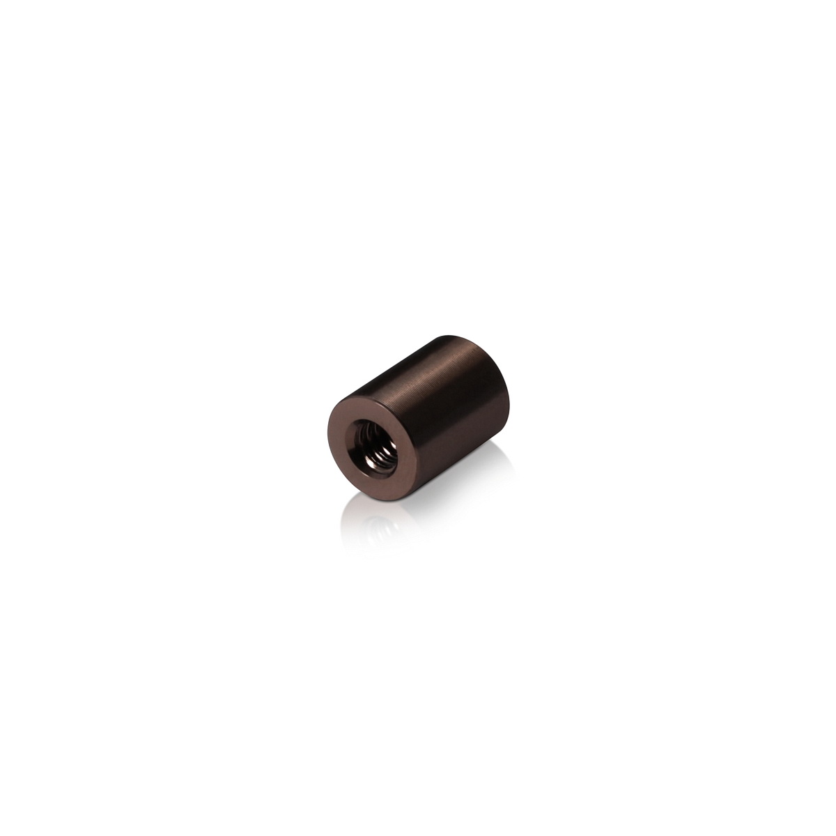 10-24 Threaded Barrels Diameter: 3/8'', Length: 1/2'', Bronze Anodized Aluminum [Required Material Hole Size: 7/32'' ]