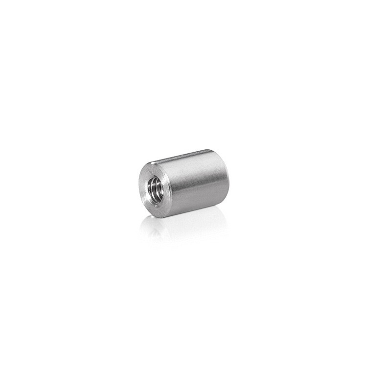 10-24 Threaded Barrels Diameter: 3/8'', Length: 1/2'', Satin Brushed Stainless Steel Grade 304 [Required Material Hole Size: 7/32'' ]