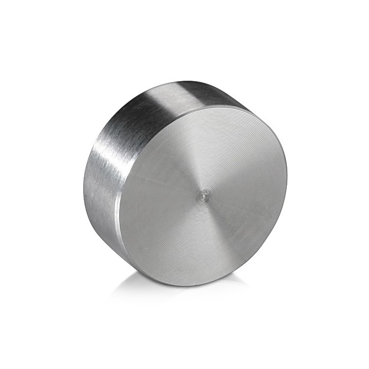 5/16-18 Threaded Caps Diameter: 1 1/4'', Height: 1/2'', Brushed Satin Stainless Steel Grade 304 [Required Material Hole Size: 3/8'']