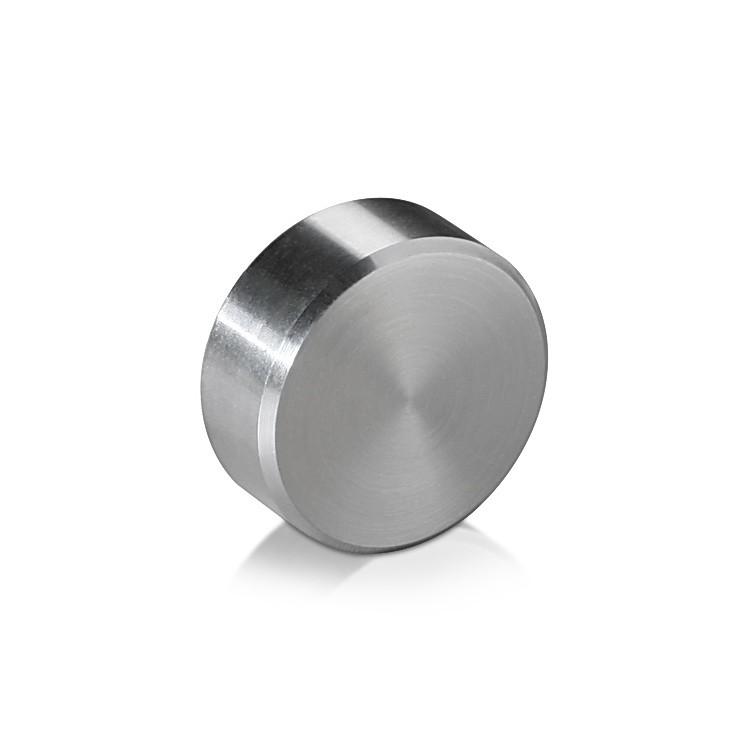 5/16-18 Threaded Caps Diameter: 1'', Height 3/8'', Brushed Satin Stainless Steel Grade 304 [Required Material Hole Size: 3/8'']