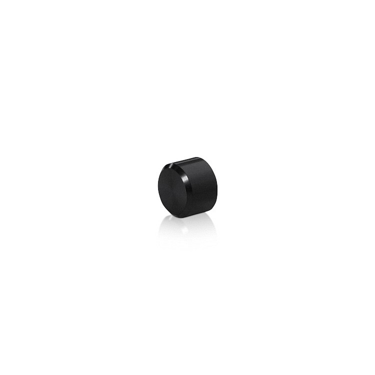10-24 Threaded Caps Diameter: 3/8'', Height: 1/4'', Black Anodized Aluminum [Required Material Hole Size: 7/32'']