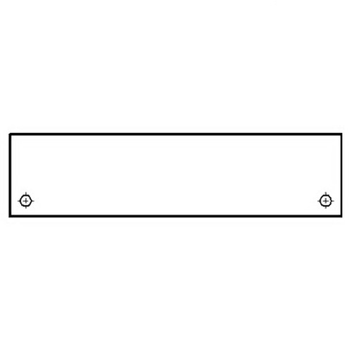 Flat Tempered Glass 12'' x 3'', 2 pre-drilled 3/8 holes