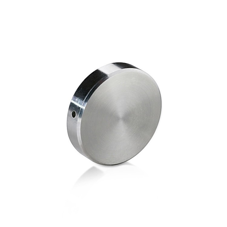5/16-18 Threaded Locking Caps Diameter: 1 1/2'', Height: 5/16'', Brushed Satin Stainless Steel Grade 304 [Required Material Hole Size: 3/8'']