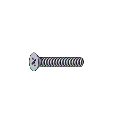 Machine screws, Phillips flat head, Zinc plated steel, 1/4-20 x 3/4