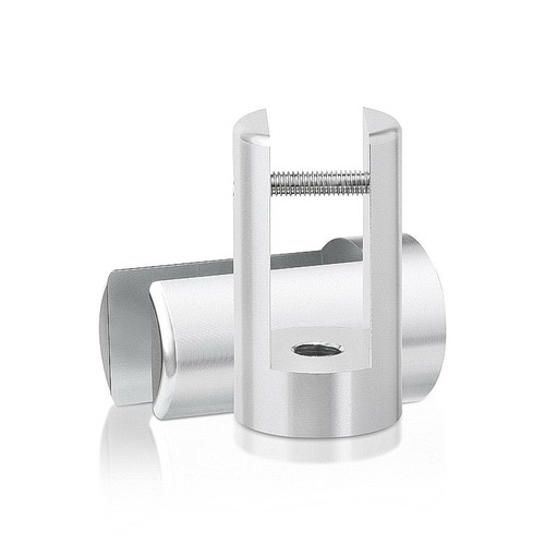 Aluminum Shiny Anodized Finish 1'' x 1-3/4'' Projecting Gripper, Holds Up To 1/2'' Material