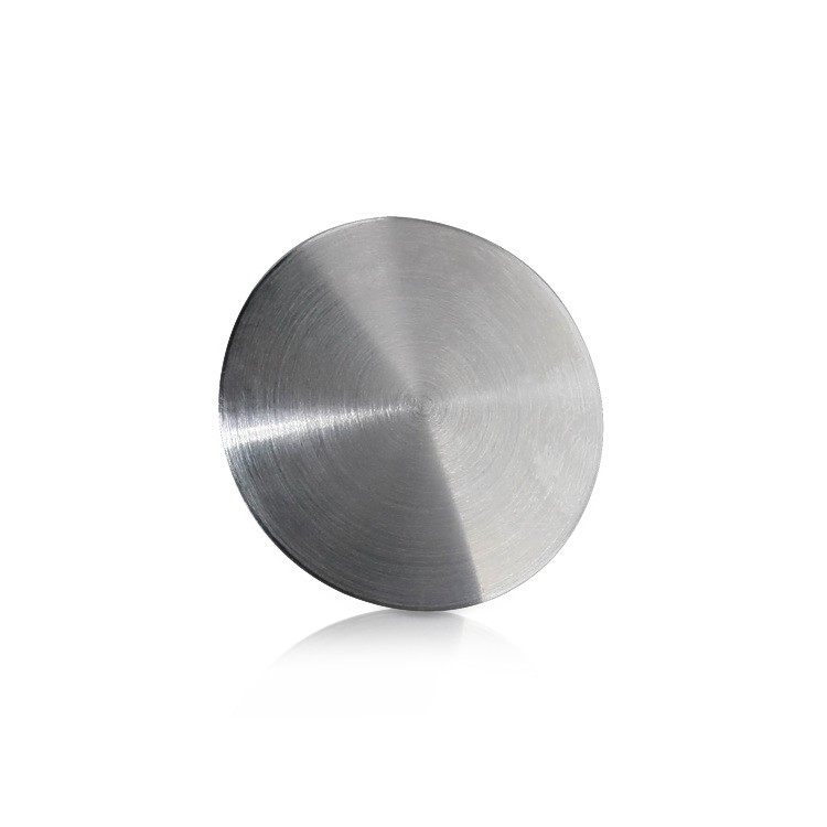 5/16-18 Threaded Rounded Caps Diameter: 1 1/2'', Height: 1/8'', Brushed Satin Stainless Steel Grade 304 [Required Material Hole Size: 3/8'']
