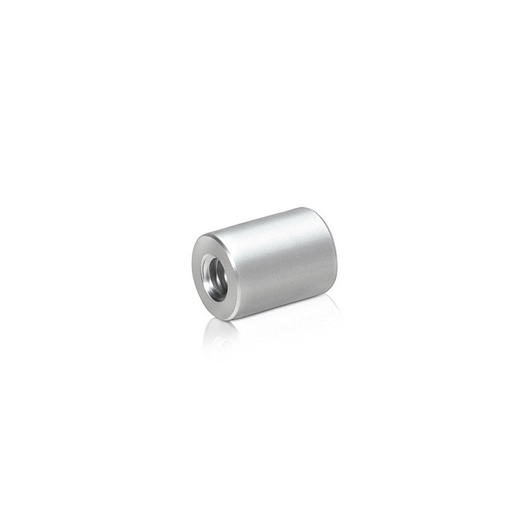 10-24 Threaded Barrels Diameter: 3/8'', Length: 1/2'', Clear Anodized Aluminum [Required Material Hole Size: 7/32'' ]