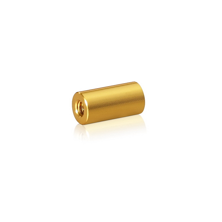 10-24 Threaded Barrels Diameter: 3/8'', Length: 3/4'', Gold Anodized Aluminum [Required Material Hole Size: 7/32'' ]